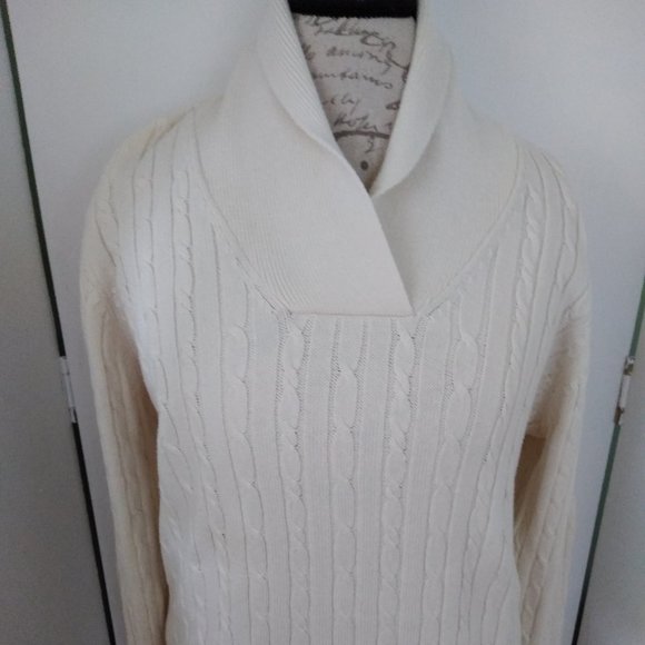 Charter Club Sweaters - Charter Club Cream Cable Knit Pull Over Sweater XL
